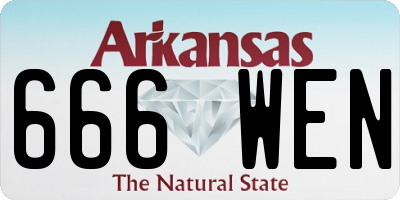 AR license plate 666WEN
