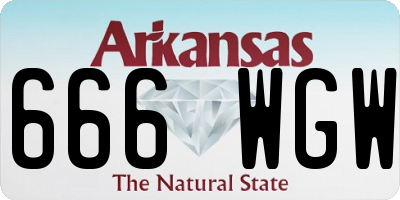 AR license plate 666WGW