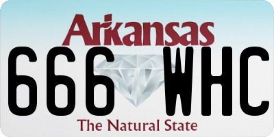 AR license plate 666WHC