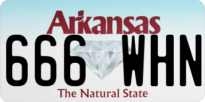 AR license plate 666WHN
