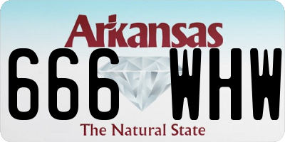 AR license plate 666WHW
