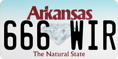 AR license plate 666WIR
