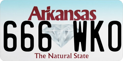 AR license plate 666WKO