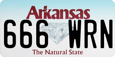 AR license plate 666WRN