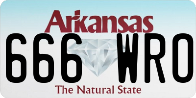 AR license plate 666WRO