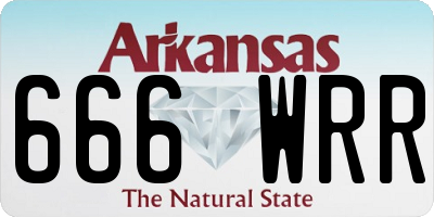 AR license plate 666WRR