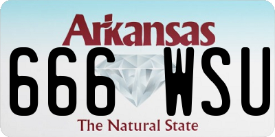 AR license plate 666WSU