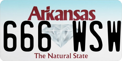 AR license plate 666WSW