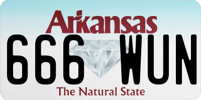 AR license plate 666WUN