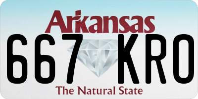 AR license plate 667KRO