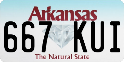 AR license plate 667KUI