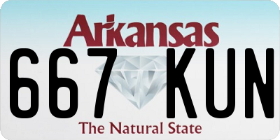 AR license plate 667KUN