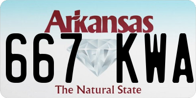 AR license plate 667KWA
