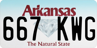 AR license plate 667KWG