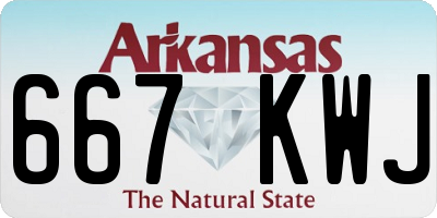 AR license plate 667KWJ