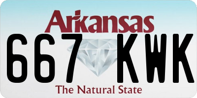 AR license plate 667KWK
