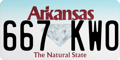 AR license plate 667KWO