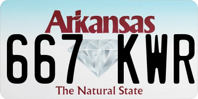 AR license plate 667KWR