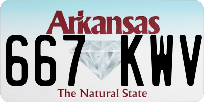 AR license plate 667KWV