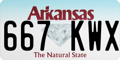 AR license plate 667KWX