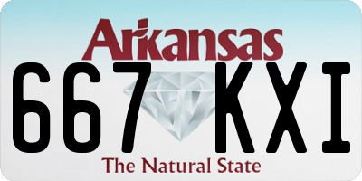 AR license plate 667KXI