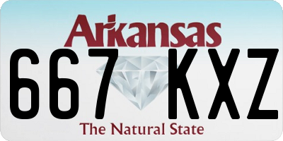 AR license plate 667KXZ