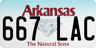 AR license plate 667LAC