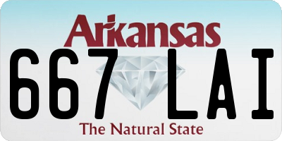AR license plate 667LAI