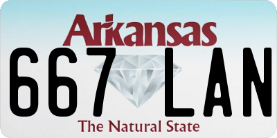 AR license plate 667LAN