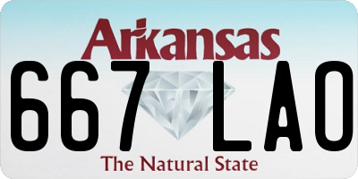 AR license plate 667LAO