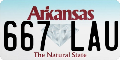 AR license plate 667LAU