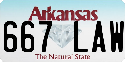 AR license plate 667LAW
