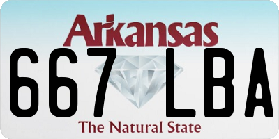 AR license plate 667LBA