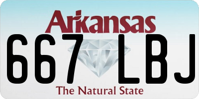 AR license plate 667LBJ
