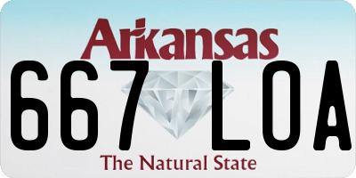 AR license plate 667LOA