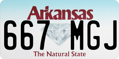 AR license plate 667MGJ