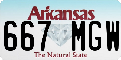 AR license plate 667MGW