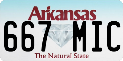 AR license plate 667MIC