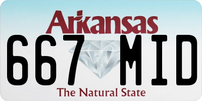 AR license plate 667MID