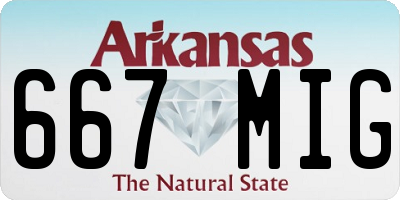 AR license plate 667MIG