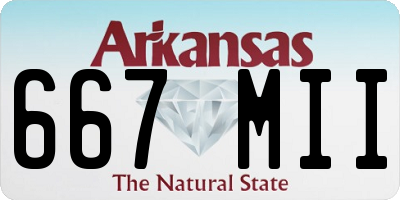 AR license plate 667MII