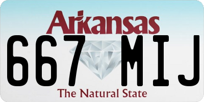AR license plate 667MIJ
