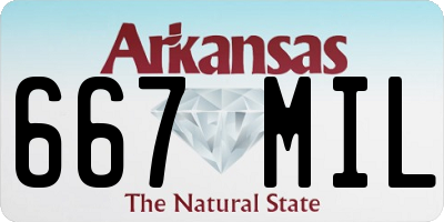 AR license plate 667MIL