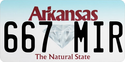 AR license plate 667MIR