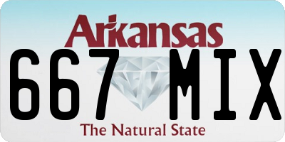 AR license plate 667MIX