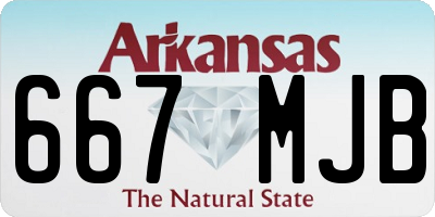 AR license plate 667MJB