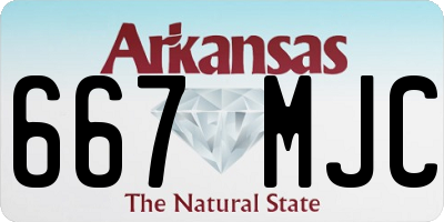 AR license plate 667MJC