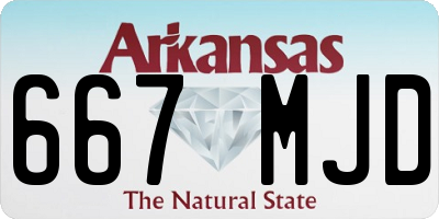 AR license plate 667MJD