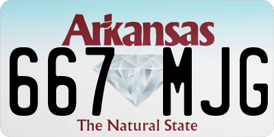 AR license plate 667MJG