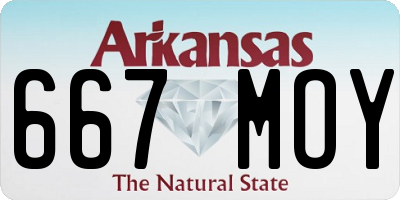 AR license plate 667MOY